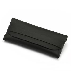 Estuche de Cuero para Gafas 185x85mm, Caja Rectangular Rígida con Bolsa de Tela, Diseño Negro Sólido, Verano 2024 - Product Image 3