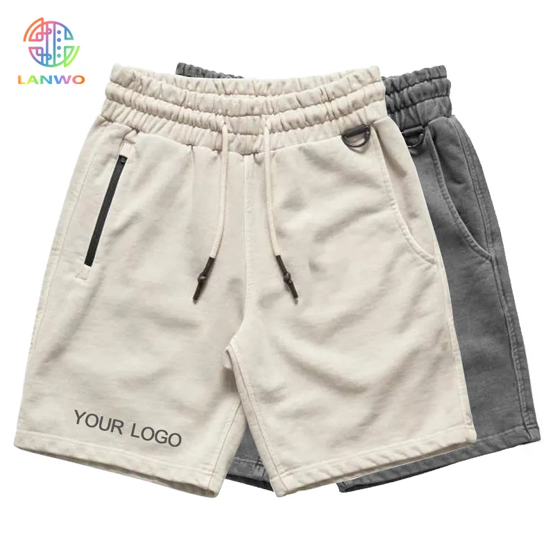 Lanwo New Style 100% Cotton Mens Gym Sweat Shorts For Men Custom Print Logo Nylon Mesh Sports Running Cargo Shorts
