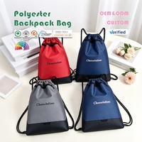 Sac à dos Oxford imperméable avec cordon de serrage et logo personnalisé, sacs à chaussures, sac de sport en nylon avec cordon de serrage, sac de shopping promotionnel en polyester