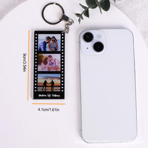 Porte-clés rectangulaire en acrylique personnalisé avec photo imprimée UV, cadeau de la Saint-Valentin pour petit ami, porte-clés photo pour couple - Product Image 6
