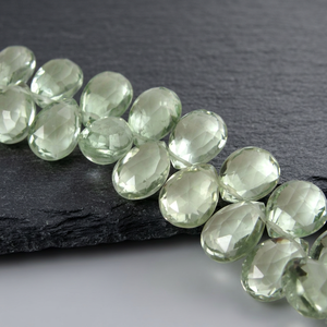 Natural Semi-Precious Gemstone Loose Green <b>Amethyst</b> Faceted Pear Shape Beads High Third Party Certified for Jewelry Making - Product Image 3