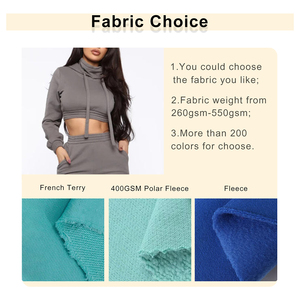 Logo personalizzato di alta qualità autunno nuovo Design in bianco in pile di cotone lavorato alla moda felpa con cappuccio mascherato con spago da donna - Product Image 2