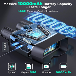Binoculares de Visión Nocturna 4K con Gafas Infrarrojas, Imágenes a Todo Color con Poca Luz, Batería de 18 Horas para Vida Silvestre, Seguridad y Aventuras al Aire Libre - Product Image 5