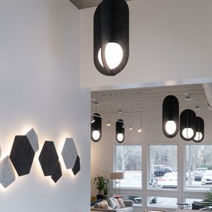 Paralume <span class=keywords><strong>a</strong></span> <span class=keywords><strong>sospensione</strong></span> acustica minimalista in tessuto <span class=keywords><strong>a</strong></span> <span class=keywords><strong>sospensione</strong></span> acustica <span class=keywords><strong>per</strong></span> decorazione dello Studio del ristorante - Product Image 4