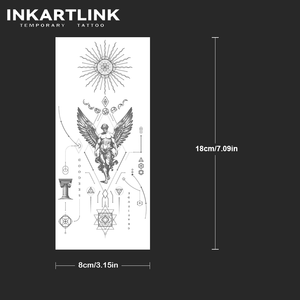 INKARTLINK Adesivo Tatuaggio Geometrico Angelo Alato Statua Sole Totem Fasi Lunari Pilastro Greco Estetico Erboristico 15 Giorni Confezione Bulk - Product Image 4