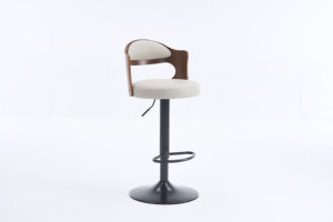 <span class=keywords><strong>Sgabelli</strong></span> da Bar Moderni 2026 in Pelle Sintetica PU, Ecologici, Stabili, Girevoli, con Schienale in <span class=keywords><strong>Legno</strong></span> Curvato e Struttura in <span class=keywords><strong>Ferro</strong></span>, per Cucina e Esterni - Product Image 2