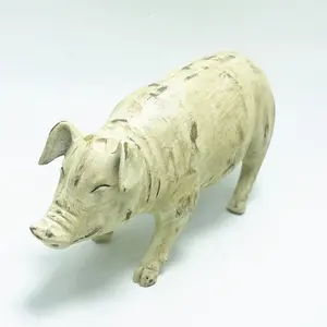 Estatueta de porco 3d feito sob encomenda, estatueta de porco de poliresina bonita estátua de porco