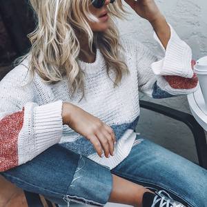 Top da donna maglione Sexy a maglia con scheletro da donna a girocollo manica lunga colore maglione a maglia larga Sehe Fashion - Product Image 2