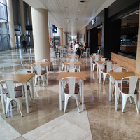 Ensemble de tables et chaises carrées antiques modernes en bois massif et métal, durables, pour hôtel, appartement, restaurant, café, bar, salle à manger