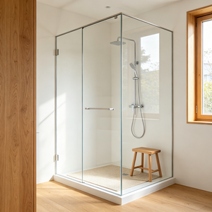 Cabine de <span class=keywords><strong>douche</strong></span> robuste en verre trempé épais avec profilés en aluminium, cabine intégrée gain de place - Product Image 6
