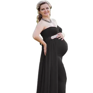 Moda maternità servizio fotografico abiti coda lunga abito in chiffon incinta per Baby Shower dopo aver portato il pavimento più fluente