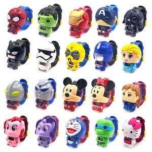 Anime Iron Man Spider Man đồ chơi trẻ em Quà tặng Đồng hồ điện tử dễ thương cho trẻ em phim hoạt hình biến dạng kính thiên văn - Product Image 3