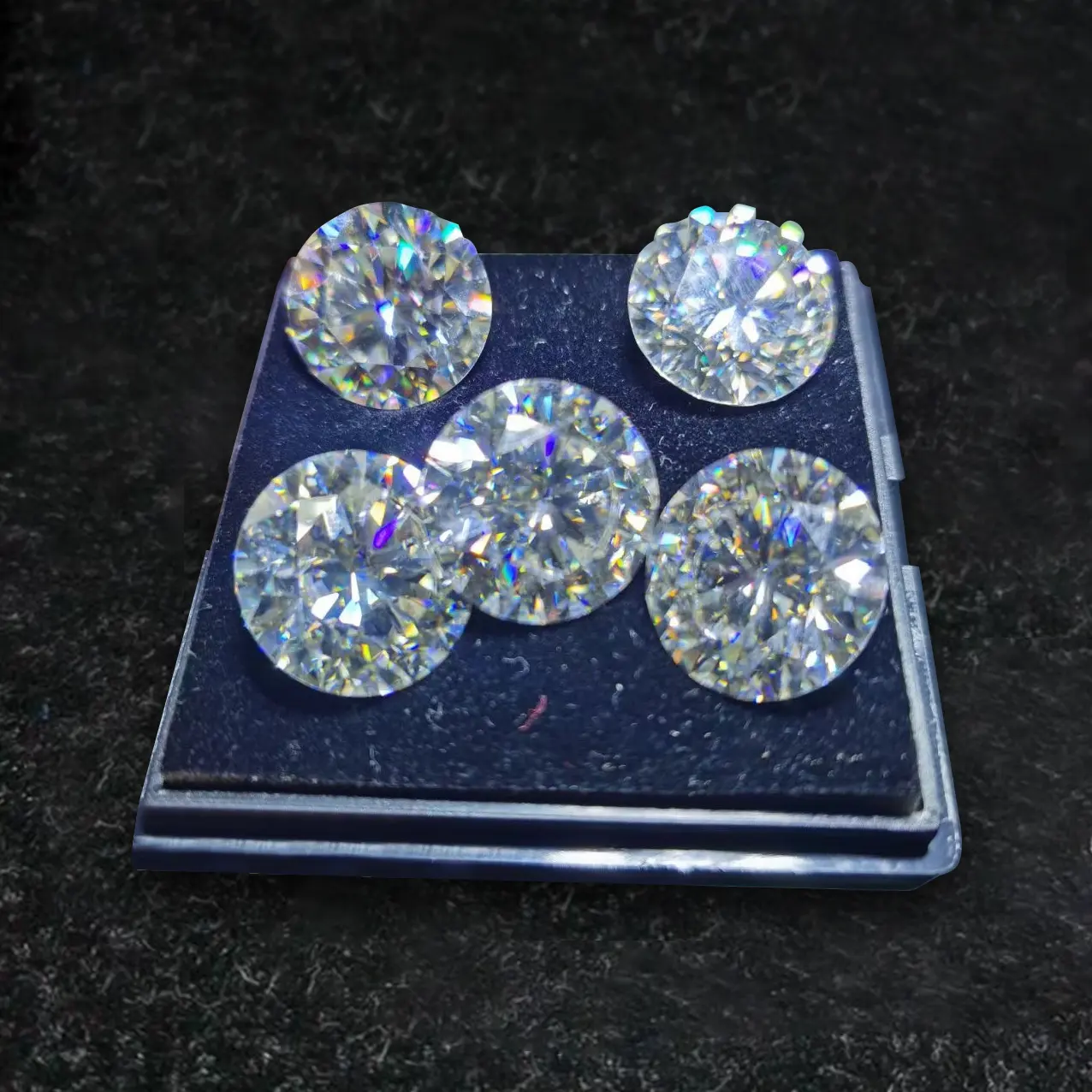 Perhiasan Ganda Diskon Besar 6.5Mm 9Mm 10Mm Bulat Moissanite 1ct Moissanite Perhiasan Potongan Bersinar Longgar Berlian Bulat