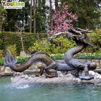 Statue de dragon en bronze Feng Shui de Chine
