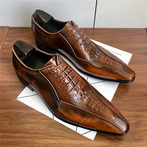 รองเท้าบร็อกส์แบบเปิดนิ้วเท้าสำหรับชุดสูทธุรกิจ ทำจากหนังวัวคุณภาพสูง ตกแต่งด้วยมุก - Product Image 2