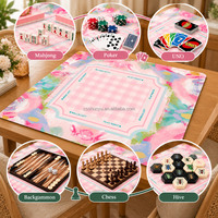Housse de table de mahjong américaine élégante, imprimée, en caoutchouc naturel, résistante aux déchirures, pour la maison, la salle de jeux, le club, les fêtes de famille, vente en gros