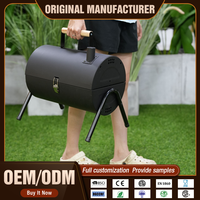 Petit barbecue commercial moderne en acier, portable, autoportant, étanche, pour cuisine extérieure, avec fumoir et grill au charbon de bois