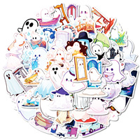 50 Stück Halloween Weiße Geister Graffiti Aufkleber Niedliche Cartoon Skateboard Tablet Ersatz Dekorative Sticker