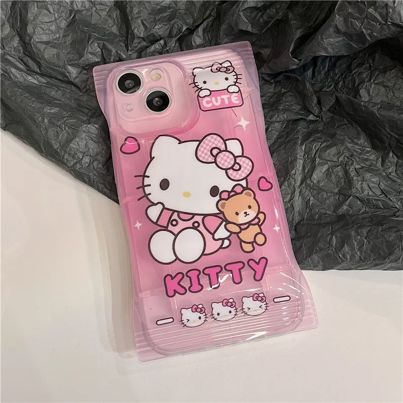 Cute Cartoon Hello Kitty Kuromi Melody Pochacco Clear TPU Mobile Phone Case For iPhone 14 13 Pro Max Phone Protect Cover Cases