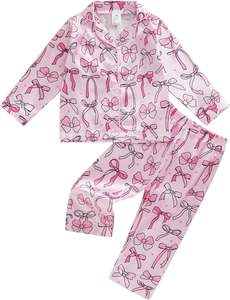 Ensembles de vêtements d'hiver pour filles 2025 Nouveau <span class=keywords><strong>pyjama</strong></span> d'Halloween en satin et soie pour bambins fille et garçon Ensemble de <span class=keywords><strong>pyjama</strong></span> 2 pièces Offre Spéciale boutonné - Product Image 5