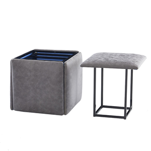Silla Metálica Multifuncional Moderna, Desmontable, Inspirada en el <span class=keywords><strong>Cubo</strong></span> de <span class=keywords><strong>Rubik</strong></span>, con Asiento de Tela y Almacenamiento, para Hogar o Hotel - Product Image 1