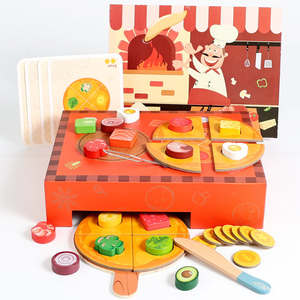 Juguete Educativo Montessori <span class=keywords><strong>de</strong></span> Madera, Juego <span class=keywords><strong>de</strong></span> <span class=keywords><strong>Pizza</strong></span> <span class=keywords><strong>de</strong></span> Madera para Niños, Juguete <span class=keywords><strong>de</strong></span> Imitación - Product Image 4