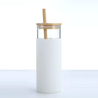Vendita calda 500ml trasparente sublimazione birra lattina vetro paglia Silicone manica protettiva tazza d'acqua senza BPA