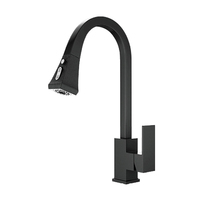 Robinet de cuisine extractible monté sur le pont d'alimentation en eau froide chaude finition or brossé laiton mitigeur de cuisine à tirette