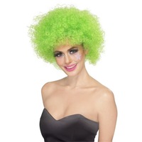 Perruque afro bouclée colorée en forme d'éventail, petites boucles, en matière synthétique K-Silk/P-Silk, accessoire de farce pour les fêtes, costume de clown amusant pour