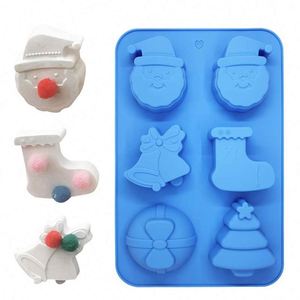 Handmade Christmas Tree Silicone Mold Santa Claus Shape for Pudding Candy Ice Cube Cake <b>Tools</b> DIY Decor Soap Food Bag - Product Image 5