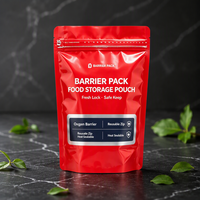 Sachet refermable brillant de qualité alimentaire, personnalisé avec logo imprimé, à haute barrière d'oxygène, pour l'emballage et le stockage des aliments secs