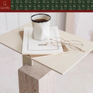 Mesa Auxiliar <span class=keywords><strong>de</strong></span> Travertino GOLDKING, Color Beige, Base Cuadrada Sólida, Estilo Escandinavo, para Sala <span class=keywords><strong>de</strong></span> Estar, Poros Naturales, OEM, ODM, Directo <span class=keywords><strong>de</strong></span> Fábrica - Product Image 6