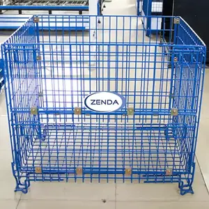Good Quality 500kg Easy Installation Stack Pallet Rack Wire Container Storage Mesh Cage