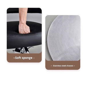 Silla de Peluquería Giratoria con Altura Ajustable, Base de Acero Inoxidable, Silla de Belleza para Peluquería, Venta al Por Mayor - Product Image 5
