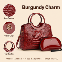 Sac à main mère-enfant à motif serpent en cuir PU brillant – Sac de style grande capacité, souple et tendance, à porter à l'épaule ou en bandoulière