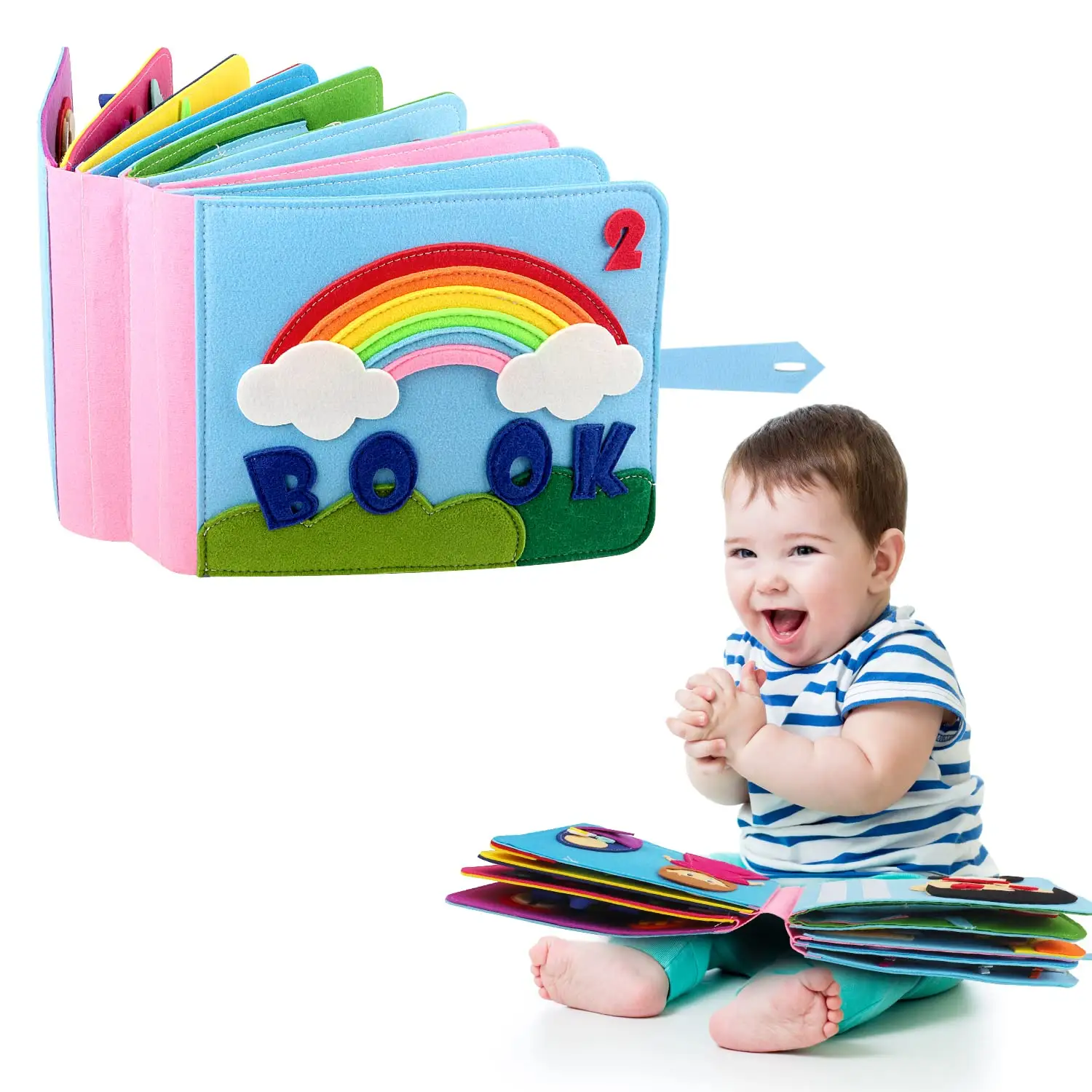 I giocattoli per l'apprendimento sensoriale di nuovo design 2024 hanno sentito i libri per bambini occupati I bambini in 3D Montessori sono impegnati a bordo di libri di feltro indaffarati