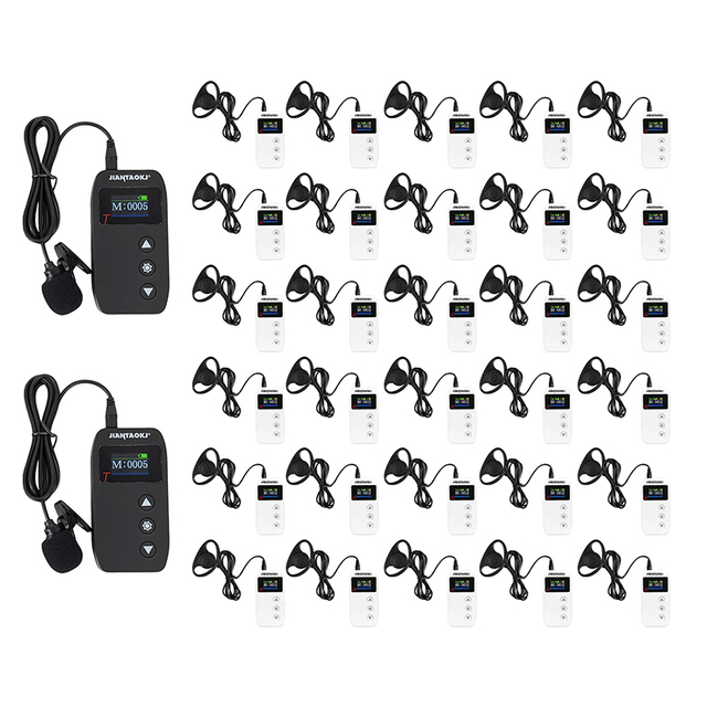 JT-302 Hot 2.4 GHz Wireless Earhook Walkie Talkie Audio for Meeting Group museum whisper Tour Guide System Equipment