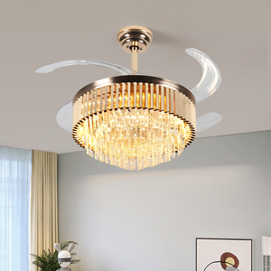 Hiện Đại Đèn Chùm Pha Lê nhà hàng phòng ngủ LED ánh sáng tần số thông minh chuyển đổi Đèn quạt trần - Product Image 2