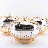Chauffe-Plats de Luxe pour Buffets de Fêtes 3.5L 4.5L 5.5L – Design Doré Soleil Éclatant – Serveurs de Dîner pour Célébrations – Fournitures Décoratives pour Fêtes