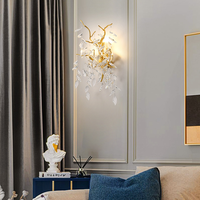 Lampe murale en cristal de luxe moderne, lampe de chevet pour salon, chambre à coucher, mur de fond, villa, éclairage intérieur, décoration, lumière LED