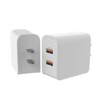 Chargeur mural USB 20W US, double port USB, adaptateur d'alimentation mobile pour iPhone, prise murale, certificats ETL FCC, usine OEM ODM