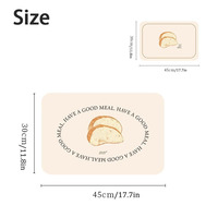 Set de table rectangulaire en similicuir, motif aquarelle pain, lavable, antidérapant, pour salle à manger, ordinateur, restaurant, bureau, mariage