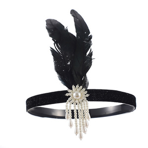 Nueva Diadema de Plumas y Diamantes de Imitación Estilo Gatsby de los Años 20 para Mujer, Banda para el Cabello con Borlas Vintage, Accesorio para Disfraz de Fiesta de los Años 20 - Product Image 5