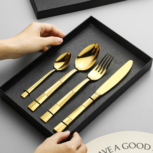 Shinyjy 304 Stainless Steel Cutlery <b>Set</b> Steak Knife Fork Spoon Mirror Polished Western Tableware Hotel Use - Product Image 2
