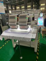 Machine à broder commerciale à grande vitesse à 2 têtes, 12/15 aiguilles, prix de gros, conception informatisée pour usage commercial