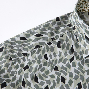 <b>Men's</b> All Cotton Casual <b>Shirt</b> Long Sleeve Turn-down Collar Anti-Wrinkle Poplin <b>Satin</b> Digital Print Stretch Eco-Friendly Business - Product Image 5