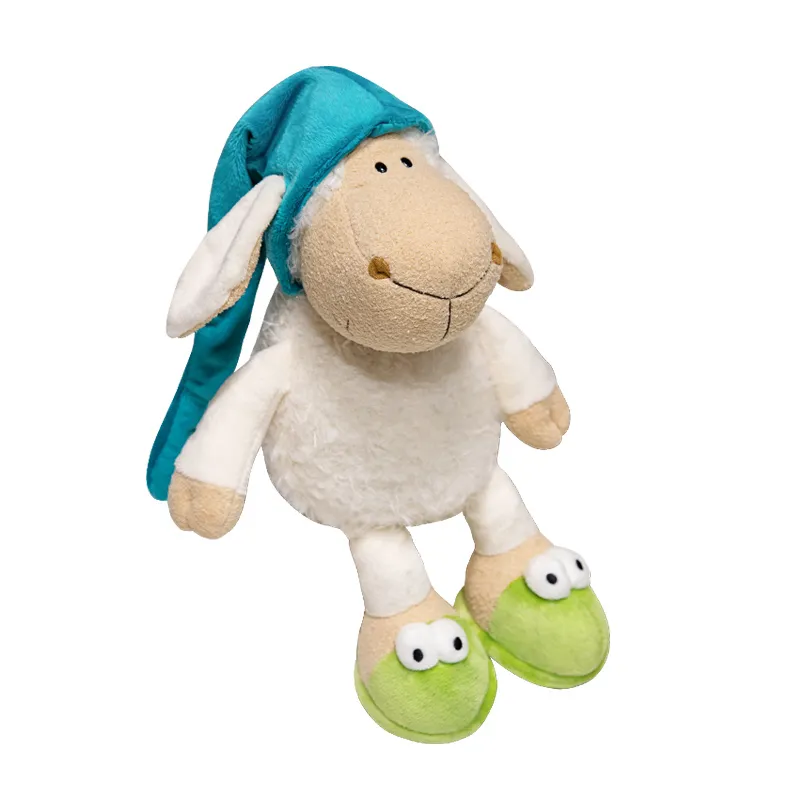 Sıcak satış Nightcap koyun oyuncak bebekler hediye peluş oyuncak sevimli uykulu kuzu koyun giyim içinde bir kurt dolması peluş oyuncak s