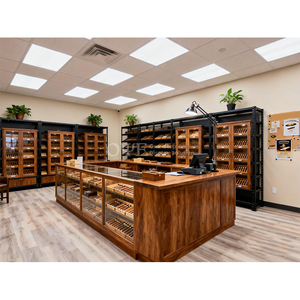 Humidor <span class=keywords><strong>de</strong></span> <span class=keywords><strong>Cedro</strong></span> Español para Cigarros, <span class=keywords><strong>Vitrina</strong></span> <span class=keywords><strong>de</strong></span> Madera con Iluminación para Exhibición <span class=keywords><strong>de</strong></span> Tabaco, Mobiliario para Tienda <span class=keywords><strong>de</strong></span> Cigarros - Product Image 2