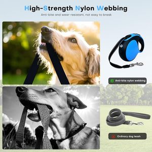 สายจูงสุนัขแบบยืดหดได้ 5 เมตร ดีไซน์ใหม่ พร้อมไฟ LED - Product Image 3