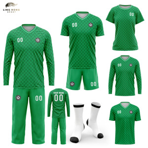Conjunto de Camisetas de Fútbol Personalizadas al por Mayor, Unisex, Manga Corta, Verano, Impresión por Transferencia de Calor, Transpirables, de Secado Rápido - Product Image 1